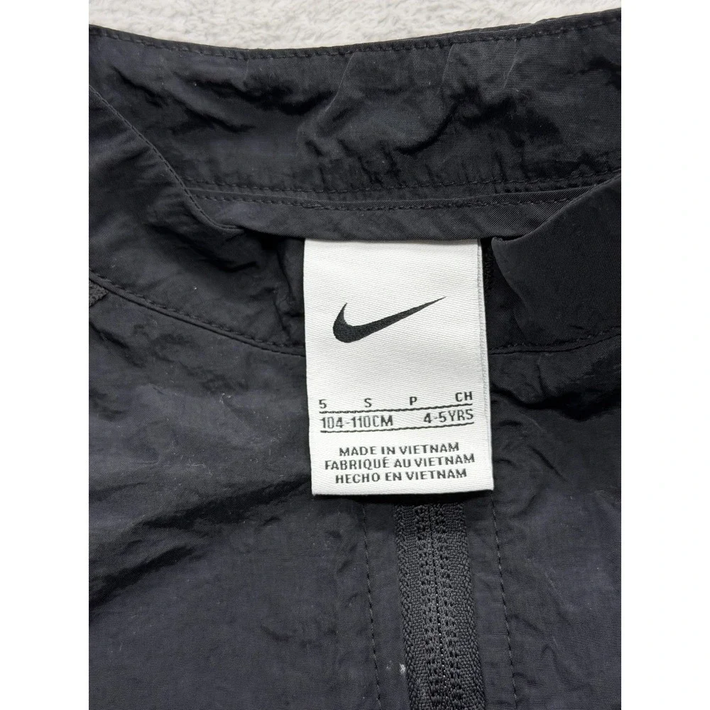 Nike Tracksuit Unisex Kids 5 Black Air 2 Piece Jacket Pants Set Nylon Zip‎